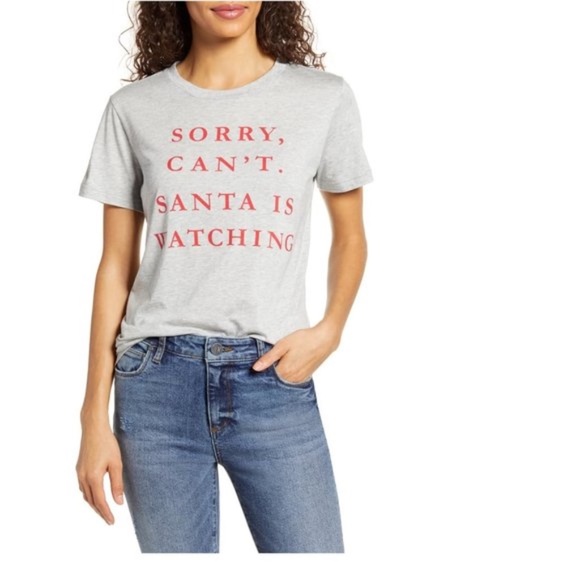 1901 Santa Is Watching Graphic Tee - Picture 1 of 2